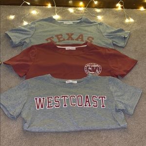 3 shirt bundle crop top tees